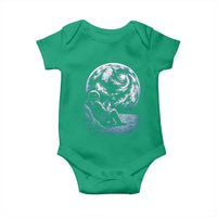 Astronaut Drinking Coffee On The Moon Graphic Baby Onesie Vintage Sci Fi Earth Horizon Space Explorer