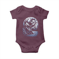 Astronaut Drinking Coffee On The Moon Graphic Baby Onesie Vintage Sci Fi Earth Horizon Space Explorer