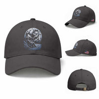 Astronaut Drinking Coffee On The Moon Graphic Baseball Cap Vintage Sci Fi Earth Horizon Space Explorer