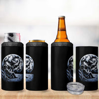 Astronaut Drinking Coffee On The Moon Graphic 4 in 1 Can Cooler Tumbler Vintage Sci Fi Earth Horizon Space Explorer