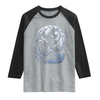 Astronaut Drinking Coffee On The Moon Graphic Raglan Shirt Vintage Sci Fi Earth Horizon Space Explorer