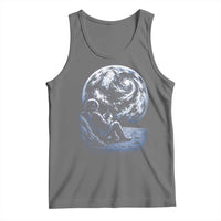 Astronaut Drinking Coffee On The Moon Graphic Tank Top Vintage Sci Fi Earth Horizon Space Explorer