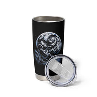 Astronaut Drinking Coffee On The Moon Graphic Tumbler Cup Vintage Sci Fi Earth Horizon Space Explorer