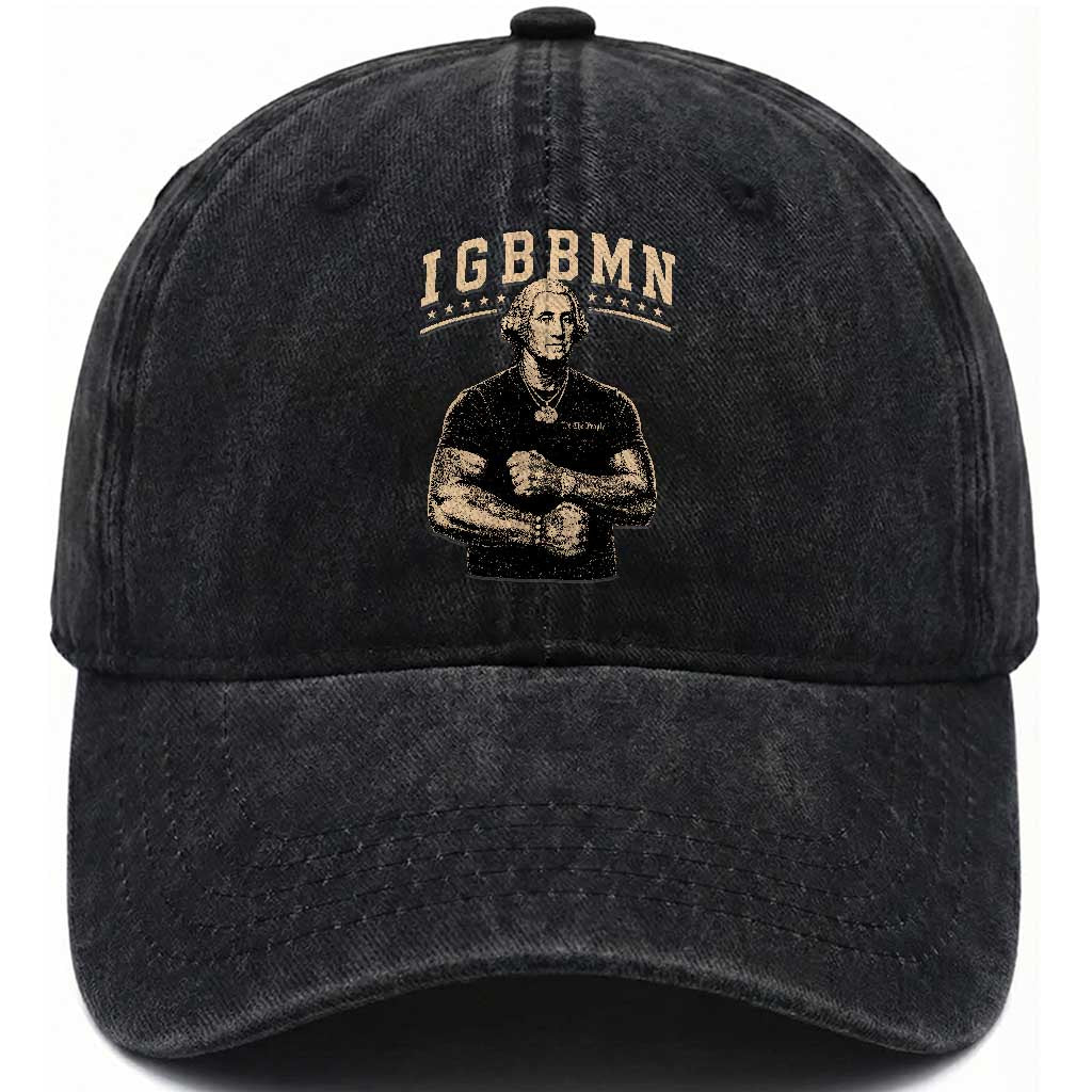 IGBBMN Buff George Washington Parody Washed Cotton Baseball Cap It’s Gonna Be Bad Funny Ironic Patriotic Founding Father