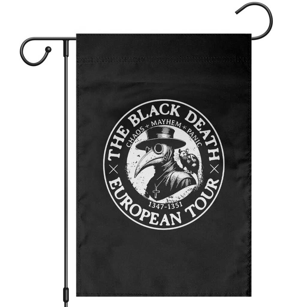 The Black Death European Tour 1347 Garden Flag Funny Plague Doctor History Humor