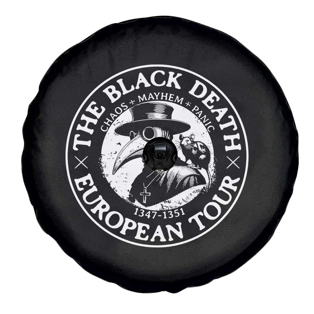 The Black Death European Tour 1347 Spare Tire Cover Funny Plague Doctor History Humor