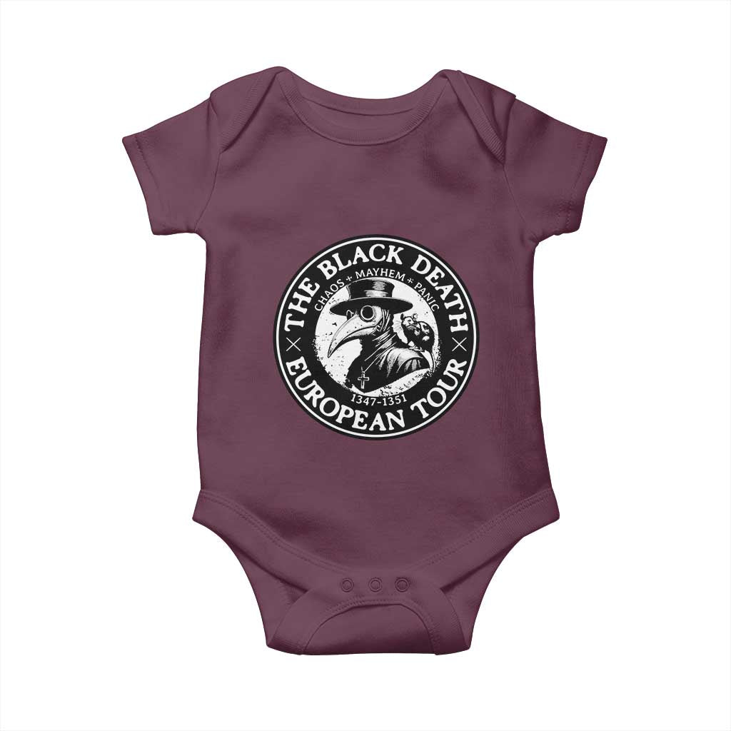 The Black Death European Tour 1347 Baby Onesie Funny Plague Doctor History Humor