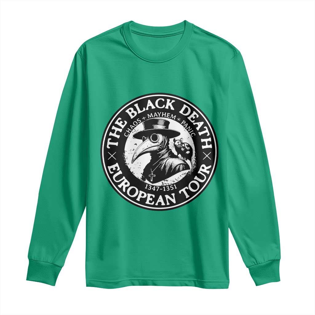 The Black Death European Tour 1347 Long Sleeve Shirt Funny Plague Doctor History Humor