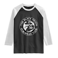 The Black Death European Tour 1347 Raglan Shirt Funny Plague Doctor History Humor
