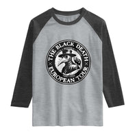 The Black Death European Tour 1347 Raglan Shirt Funny Plague Doctor History Humor