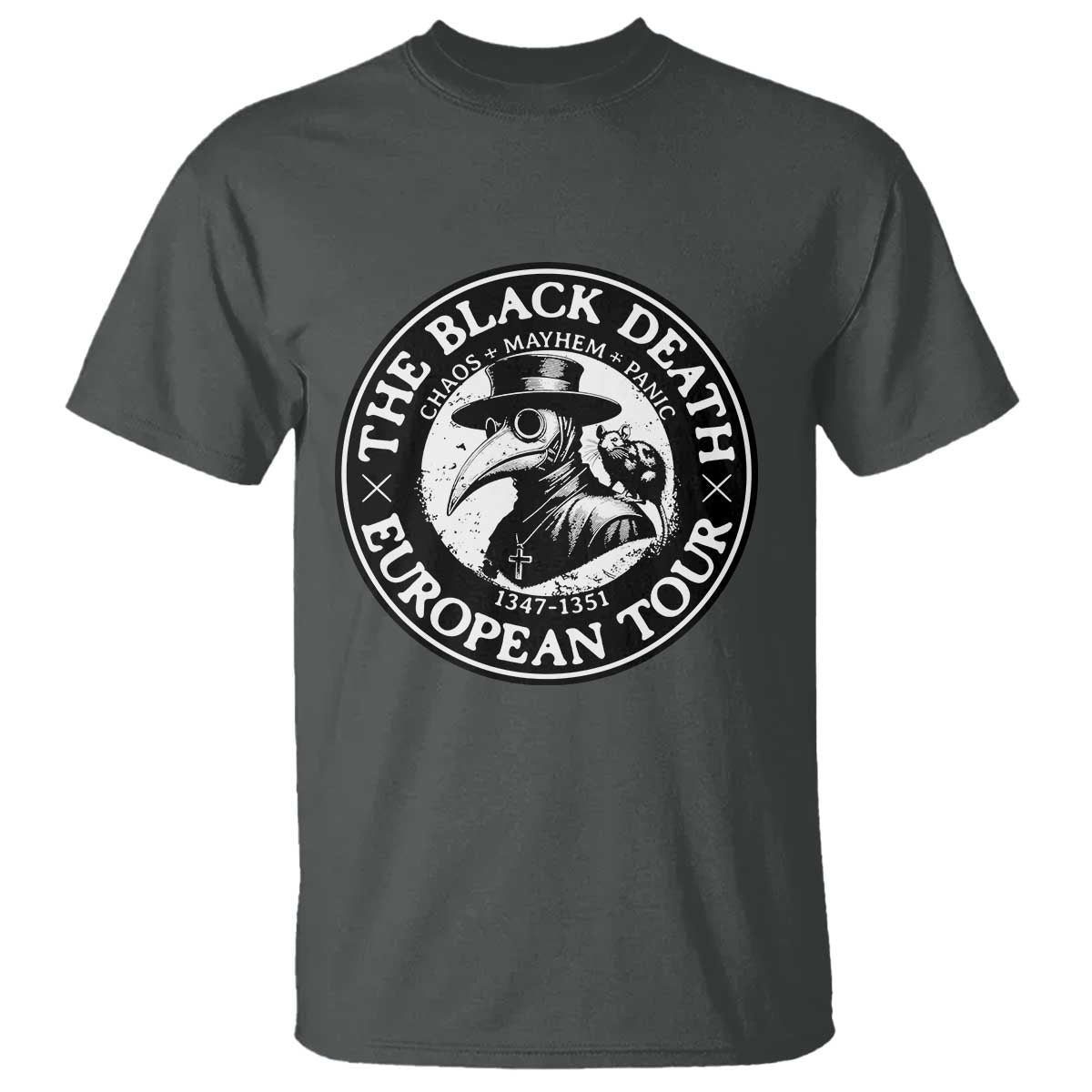The Black Death European Tour 1347 T Shirt Funny Plague Doctor History Humor
