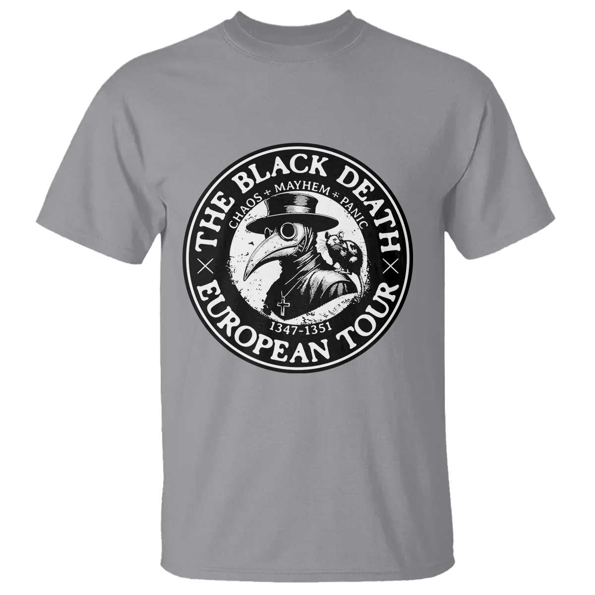 The Black Death European Tour 1347 T Shirt Funny Plague Doctor History Humor