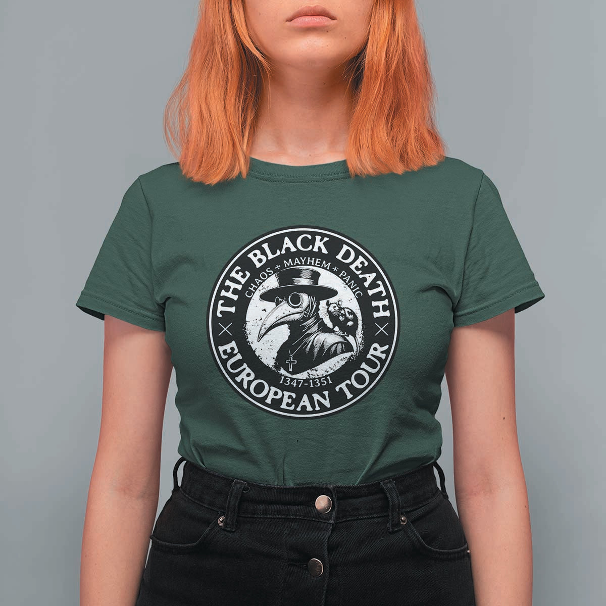 The Black Death European Tour 1347 T Shirt For Women Funny Plague Doctor History Humor