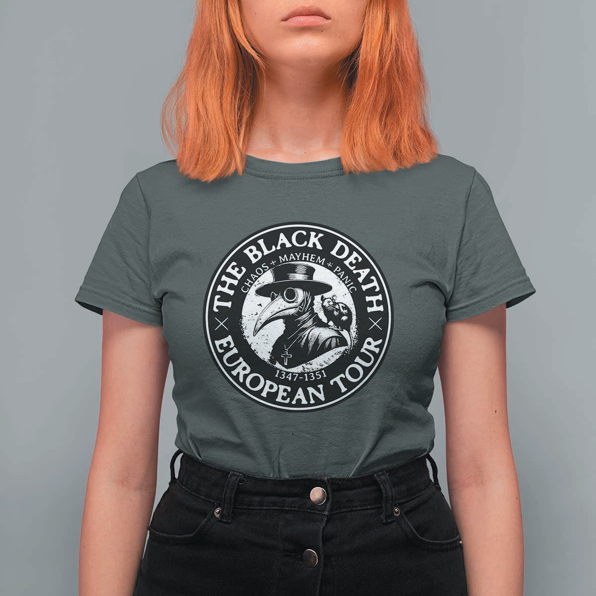 The Black Death European Tour 1347 T Shirt For Women Funny Plague Doctor History Humor