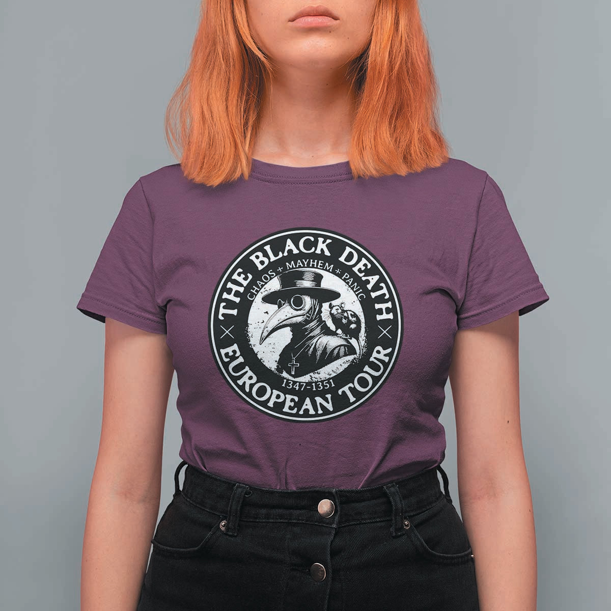 The Black Death European Tour 1347 T Shirt For Women Funny Plague Doctor History Humor