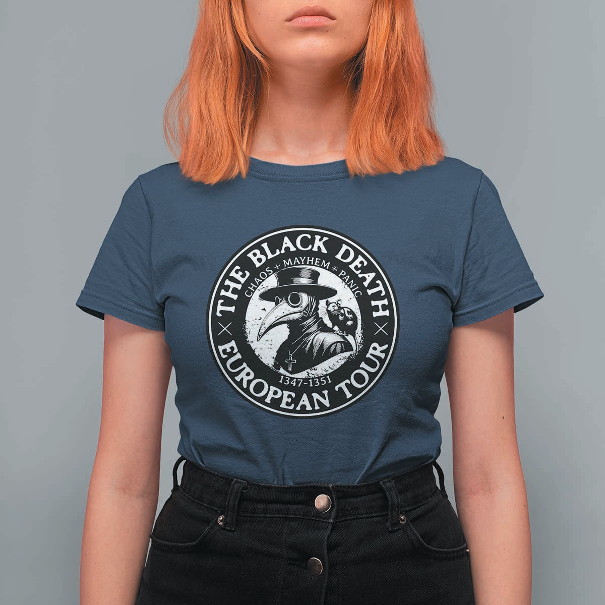 The Black Death European Tour 1347 T Shirt For Women Funny Plague Doctor History Humor