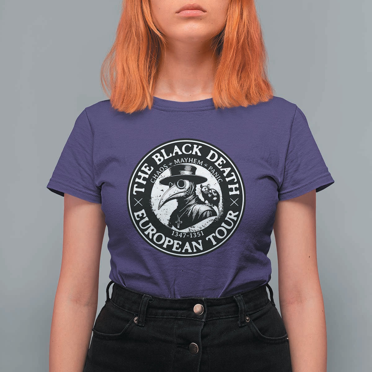 The Black Death European Tour 1347 T Shirt For Women Funny Plague Doctor History Humor