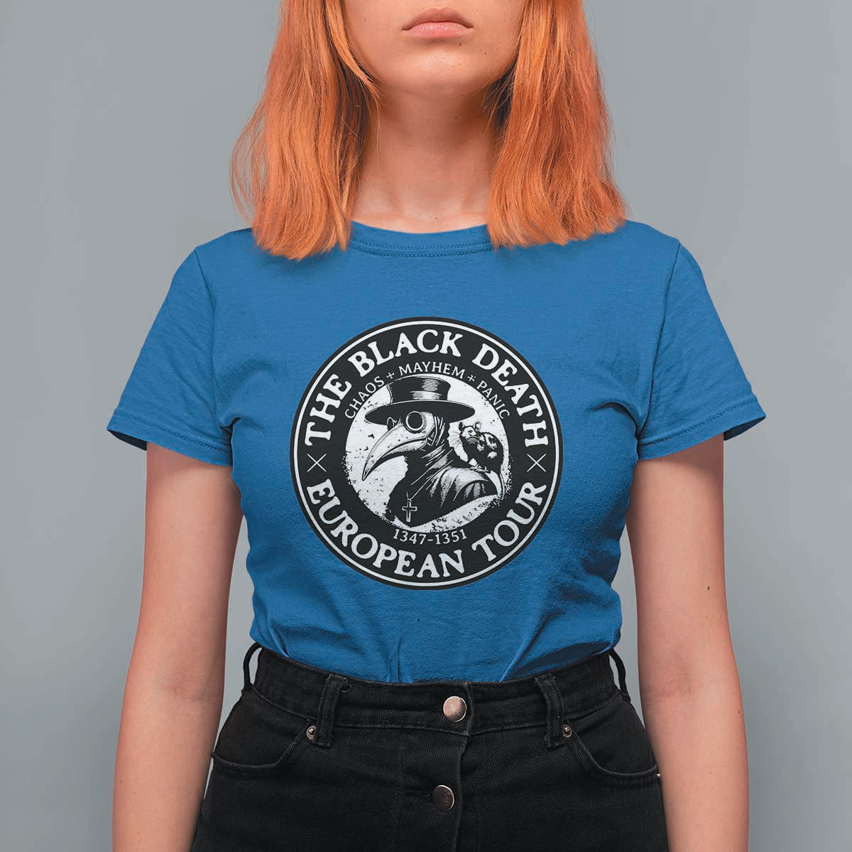 The Black Death European Tour 1347 T Shirt For Women Funny Plague Doctor History Humor