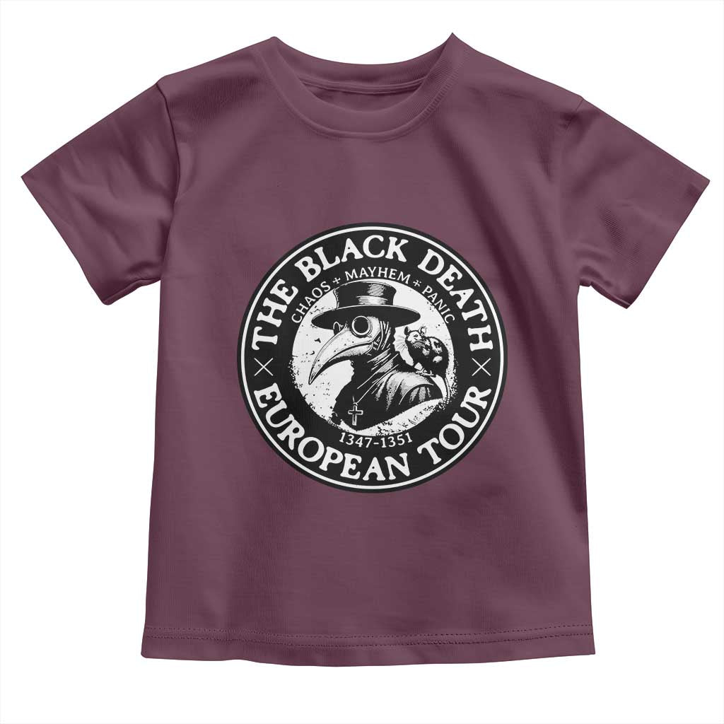 The Black Death European Tour 1347 Toddler T Shirt Funny Plague Doctor History Humor