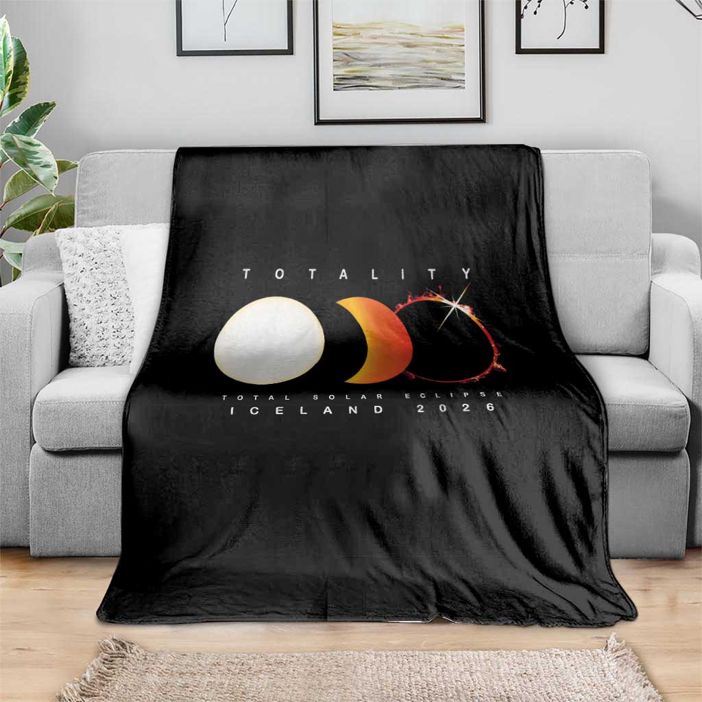 Iceland Total Solar Eclipse 2026 Totality Throw Blanket Travel Souvenir Astronomy Geek Gift