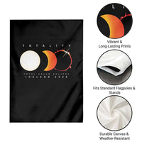 Iceland Total Solar Eclipse 2026 Totality Garden Flag Travel Souvenir Astronomy Geek Gift