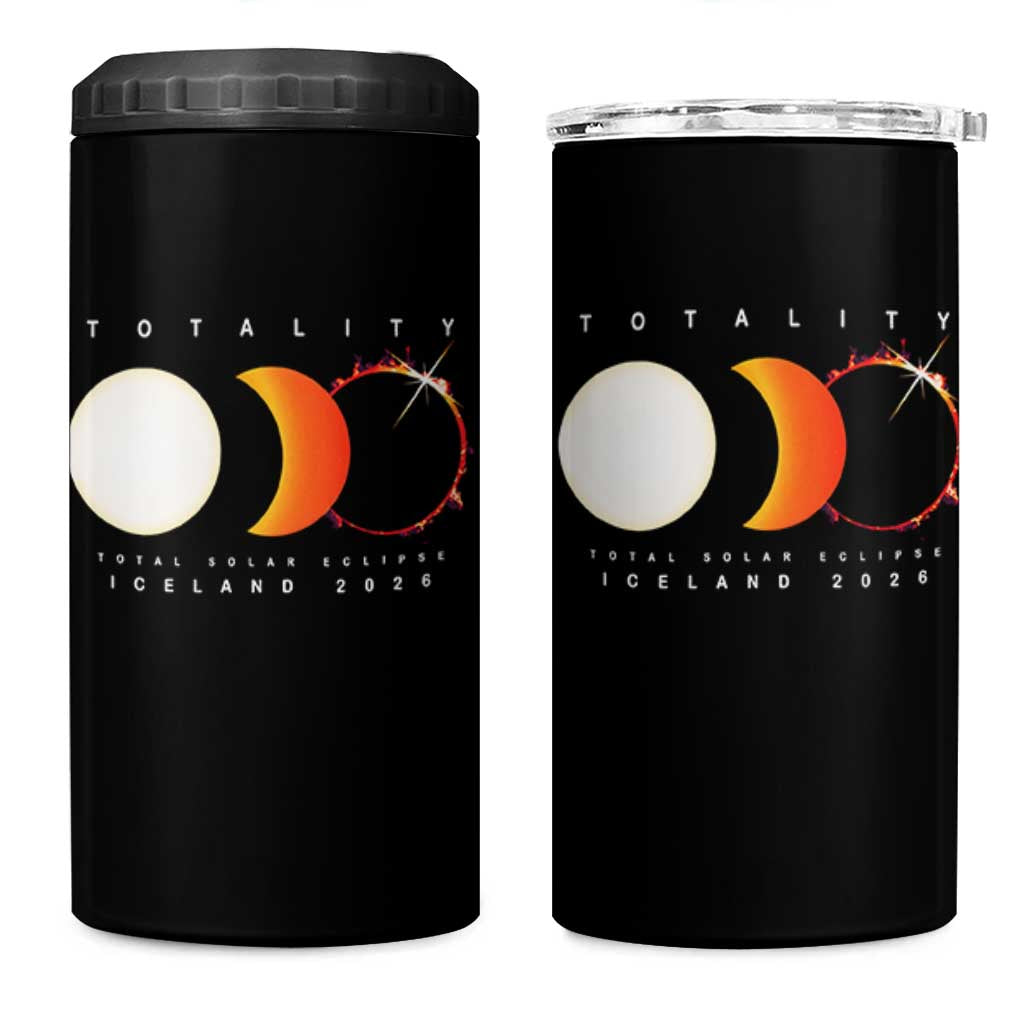 Iceland Total Solar Eclipse 2026 Totality 4 in 1 Can Cooler Tumbler Travel Souvenir Astronomy Geek Gift