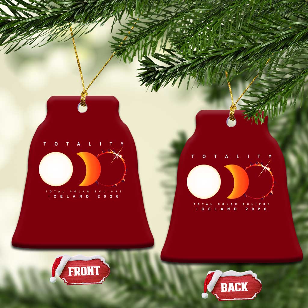 Iceland Total Solar Eclipse 2026 Totality Ceramic Ornament Travel Souvenir Astronomy Geek Gift