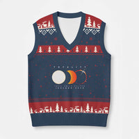 Iceland Total Solar Eclipse 2026 Totality V-Neck Knit Sweater Vest Travel Souvenir Astronomy Geek Gift