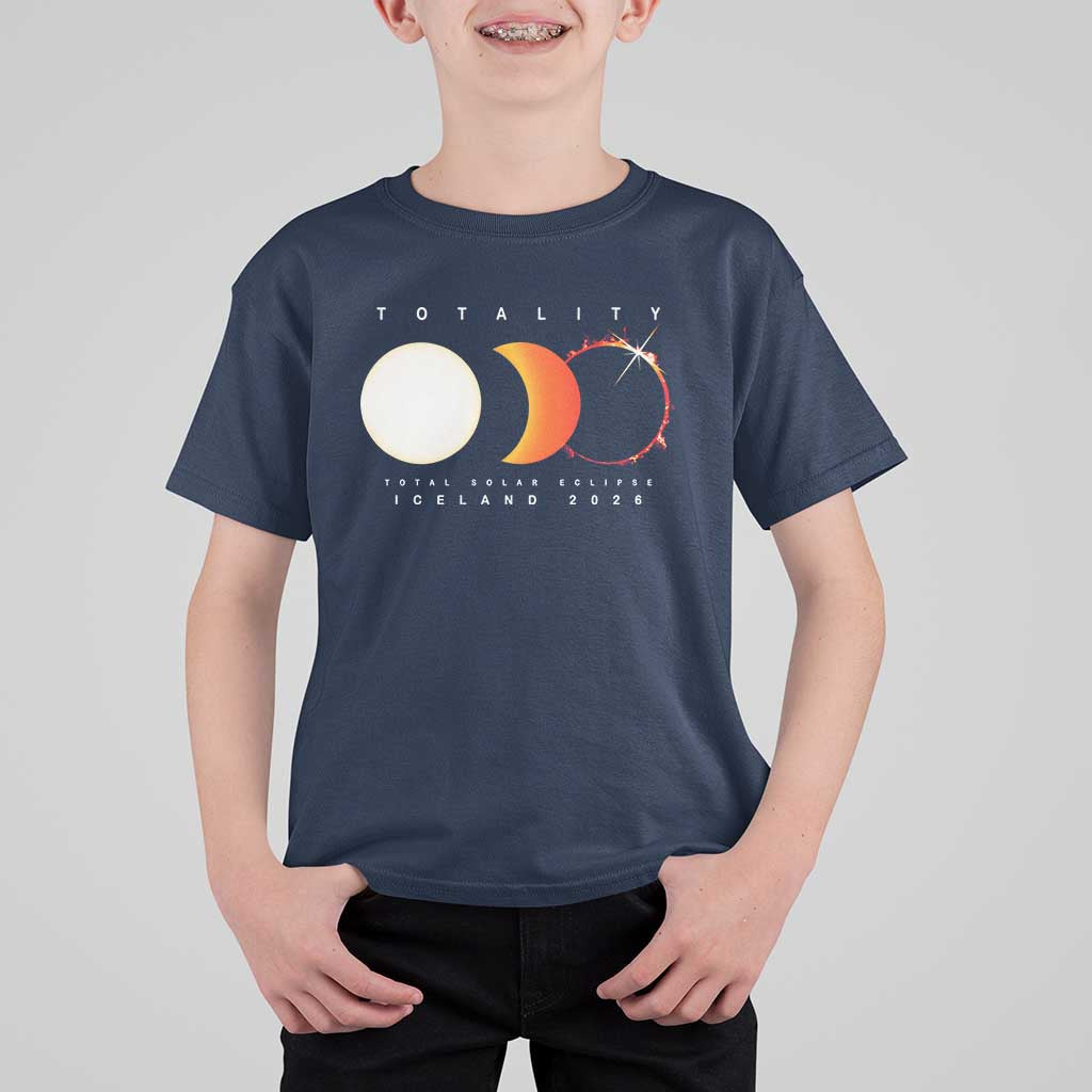 Iceland Total Solar Eclipse 2026 Totality T Shirt For Kid Travel Souvenir Astronomy Geek Gift