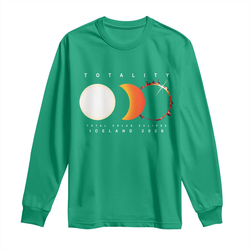 Iceland Total Solar Eclipse 2026 Totality Long Sleeve Shirt Travel Souvenir Astronomy Geek Gift