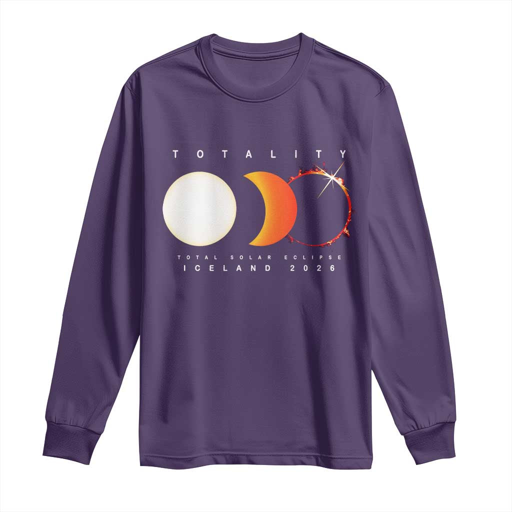 Iceland Total Solar Eclipse 2026 Totality Long Sleeve Shirt Travel Souvenir Astronomy Geek Gift