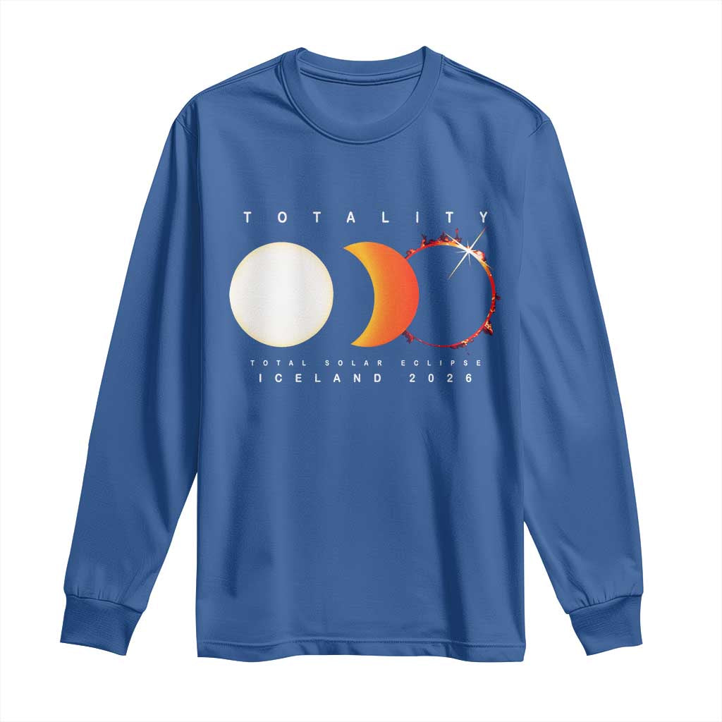 Iceland Total Solar Eclipse 2026 Totality Long Sleeve Shirt Travel Souvenir Astronomy Geek Gift
