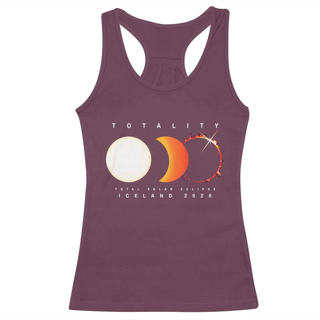 Iceland Total Solar Eclipse 2026 Totality Racerback Tank Top Travel Souvenir Astronomy Geek Gift