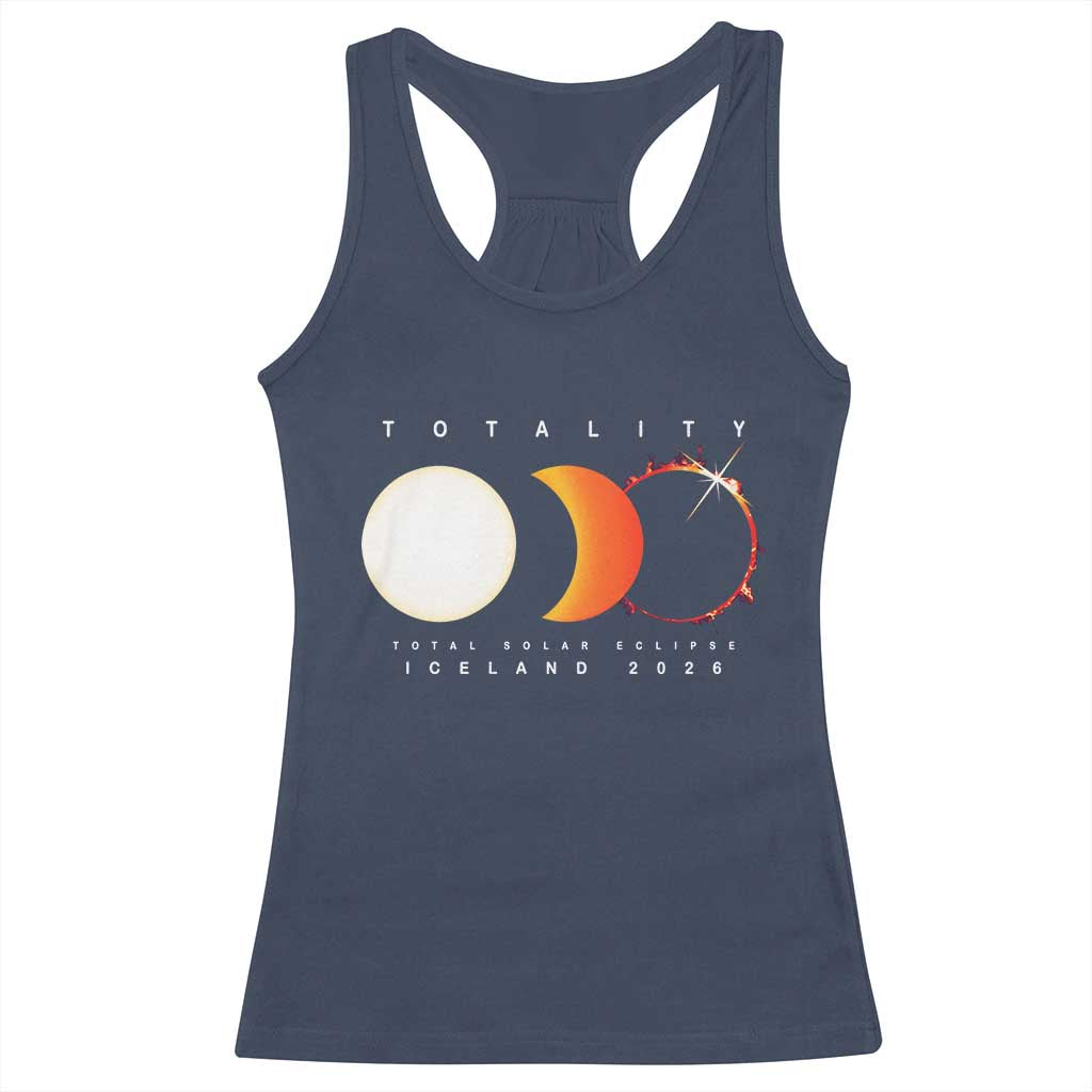 Iceland Total Solar Eclipse 2026 Totality Racerback Tank Top Travel Souvenir Astronomy Geek Gift