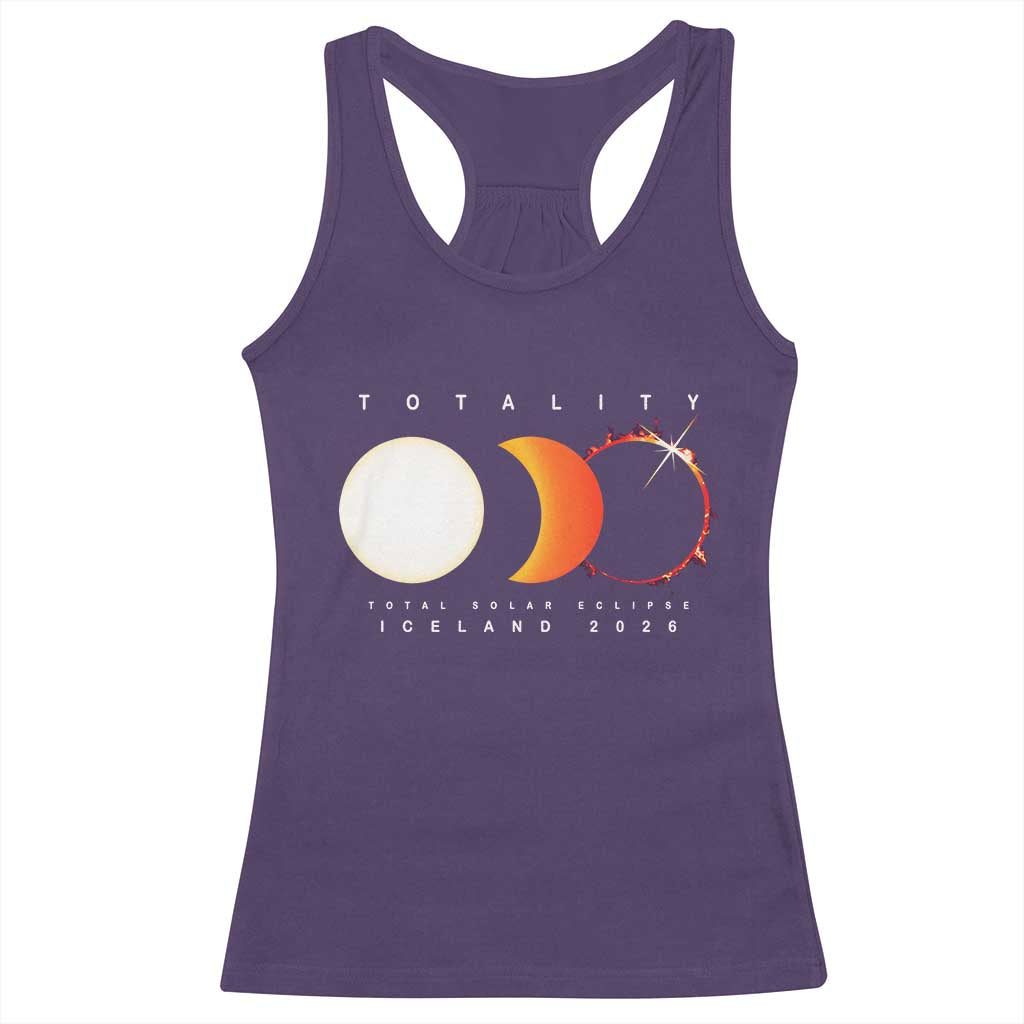 Iceland Total Solar Eclipse 2026 Totality Racerback Tank Top Travel Souvenir Astronomy Geek Gift