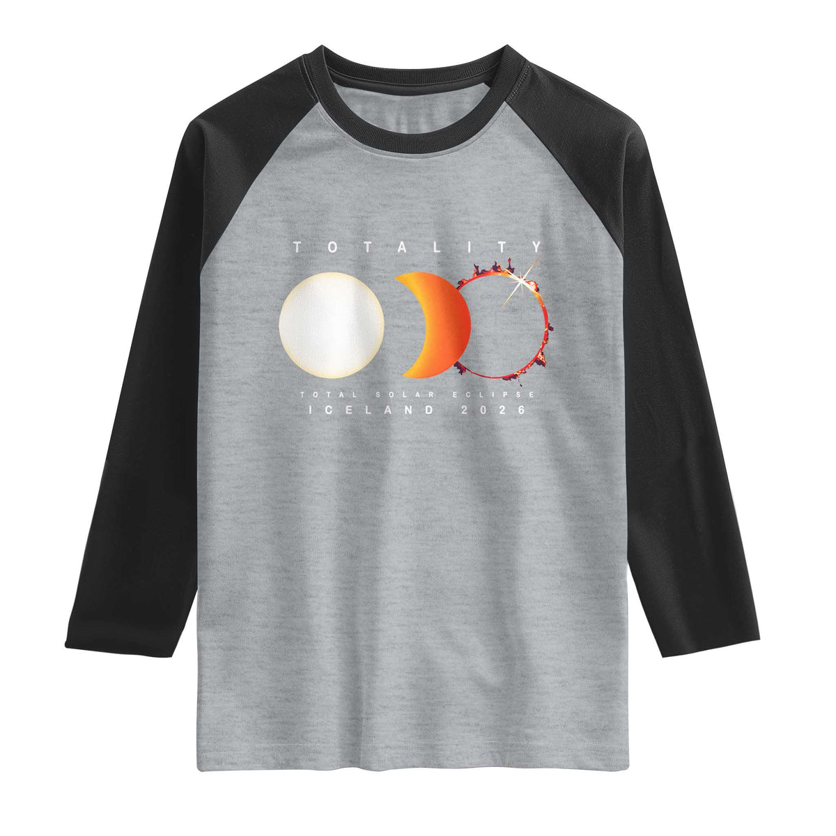 Iceland Total Solar Eclipse 2026 Totality Raglan Shirt Travel Souvenir Astronomy Geek Gift