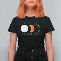 Iceland Total Solar Eclipse 2026 Totality T Shirt For Women Travel Souvenir Astronomy Geek Gift