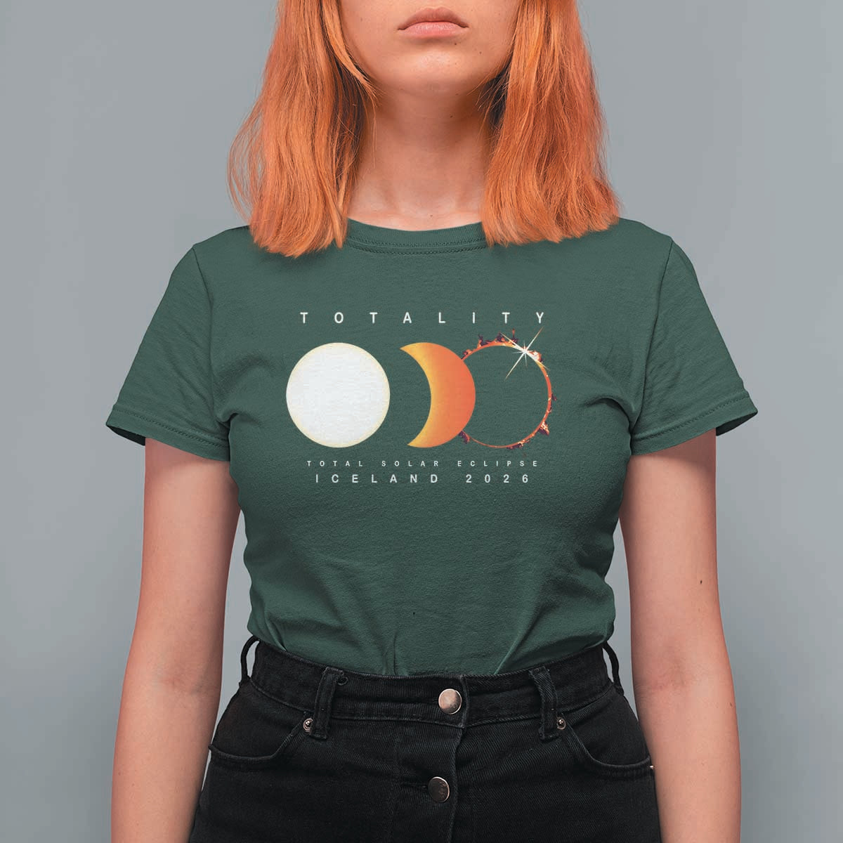 Iceland Total Solar Eclipse 2026 Totality T Shirt For Women Travel Souvenir Astronomy Geek Gift