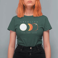 Iceland Total Solar Eclipse 2026 Totality T Shirt For Women Travel Souvenir Astronomy Geek Gift