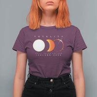 Iceland Total Solar Eclipse 2026 Totality T Shirt For Women Travel Souvenir Astronomy Geek Gift