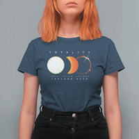 Iceland Total Solar Eclipse 2026 Totality T Shirt For Women Travel Souvenir Astronomy Geek Gift