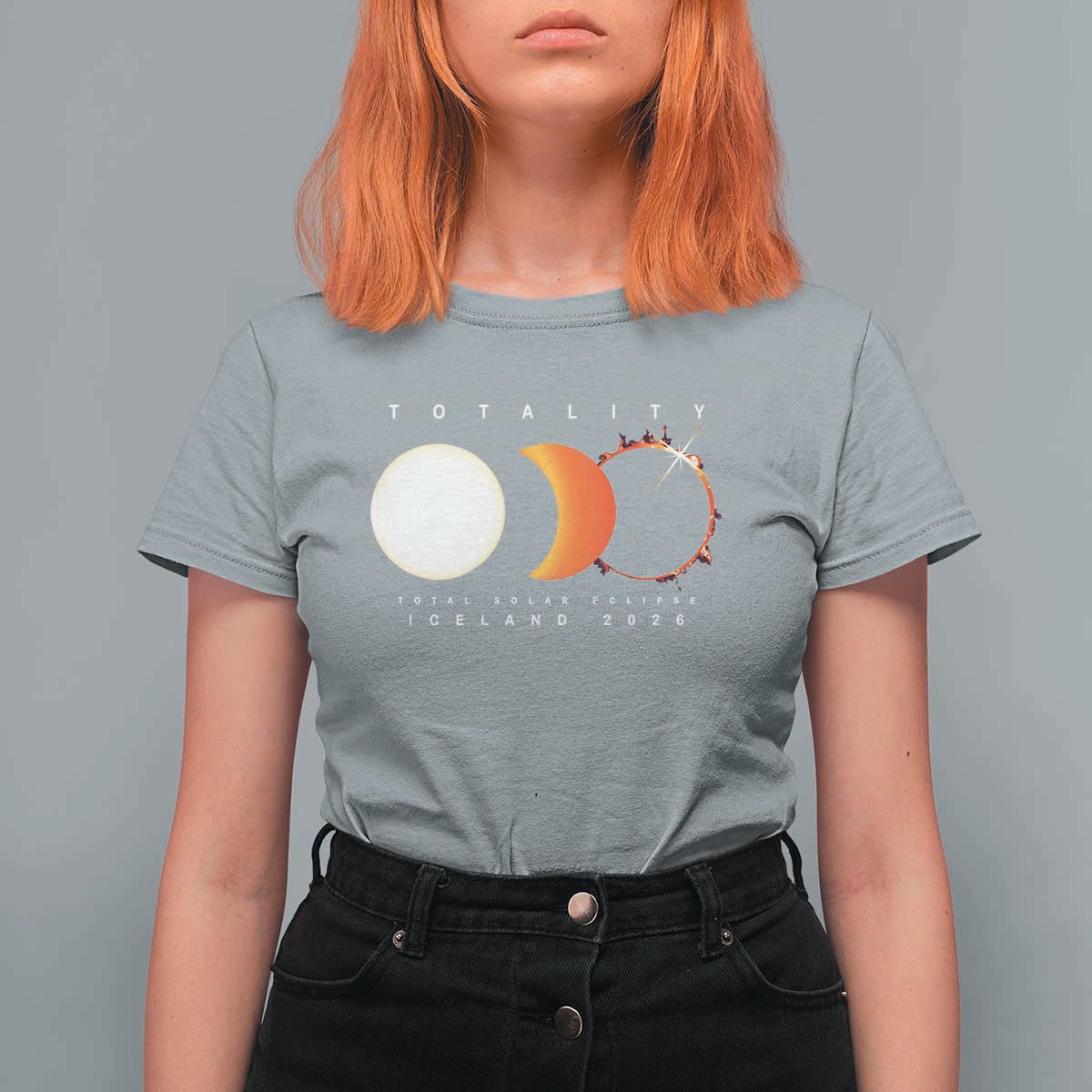 Iceland Total Solar Eclipse 2026 Totality T Shirt For Women Travel Souvenir Astronomy Geek Gift