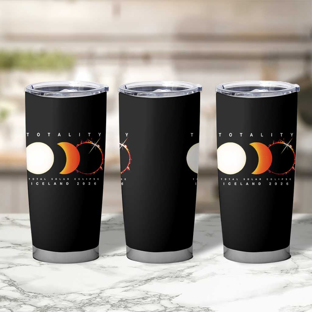 Iceland Total Solar Eclipse 2026 Totality Tumbler Cup Travel Souvenir Astronomy Geek Gift