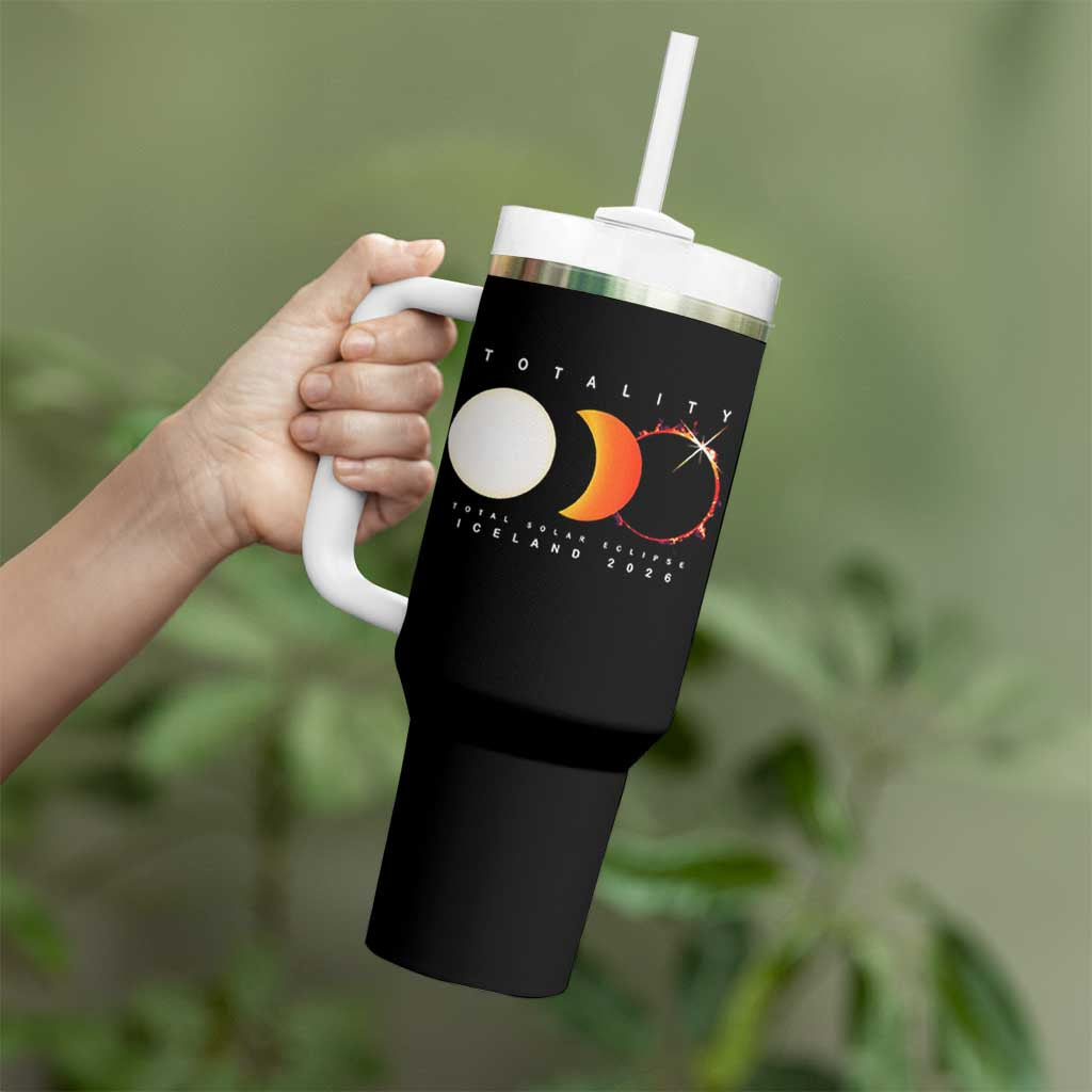 Iceland Total Solar Eclipse 2026 Totality Tumbler With Handle Travel Souvenir Astronomy Geek Gift