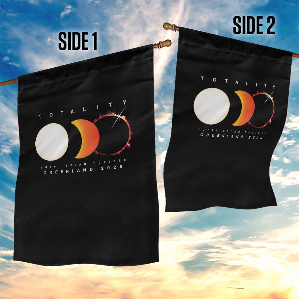 Greenland Total Solar Eclipse 2026 Totality Garden Flag Travel Souvenir Astronomy Geek Gift