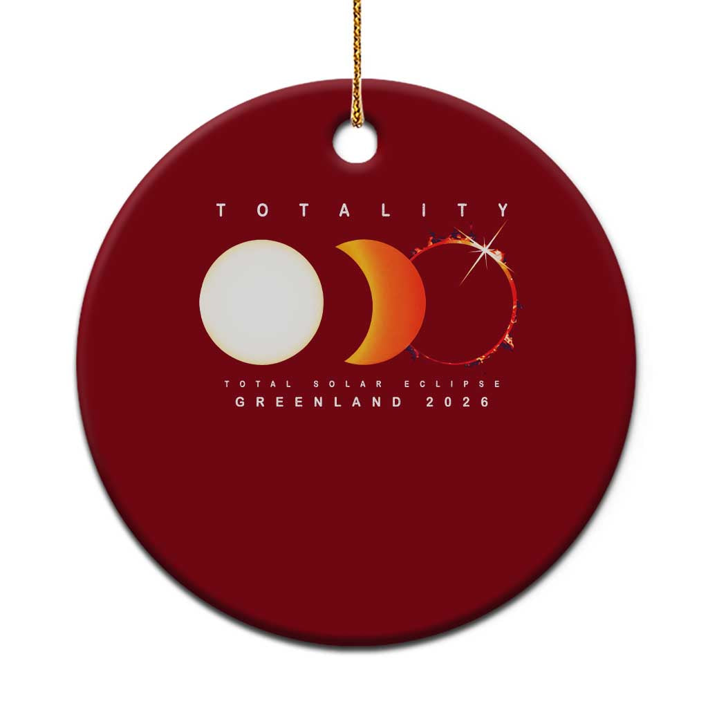 Greenland Total Solar Eclipse 2026 Totality Ceramic Ornament Travel Souvenir Astronomy Geek Gift
