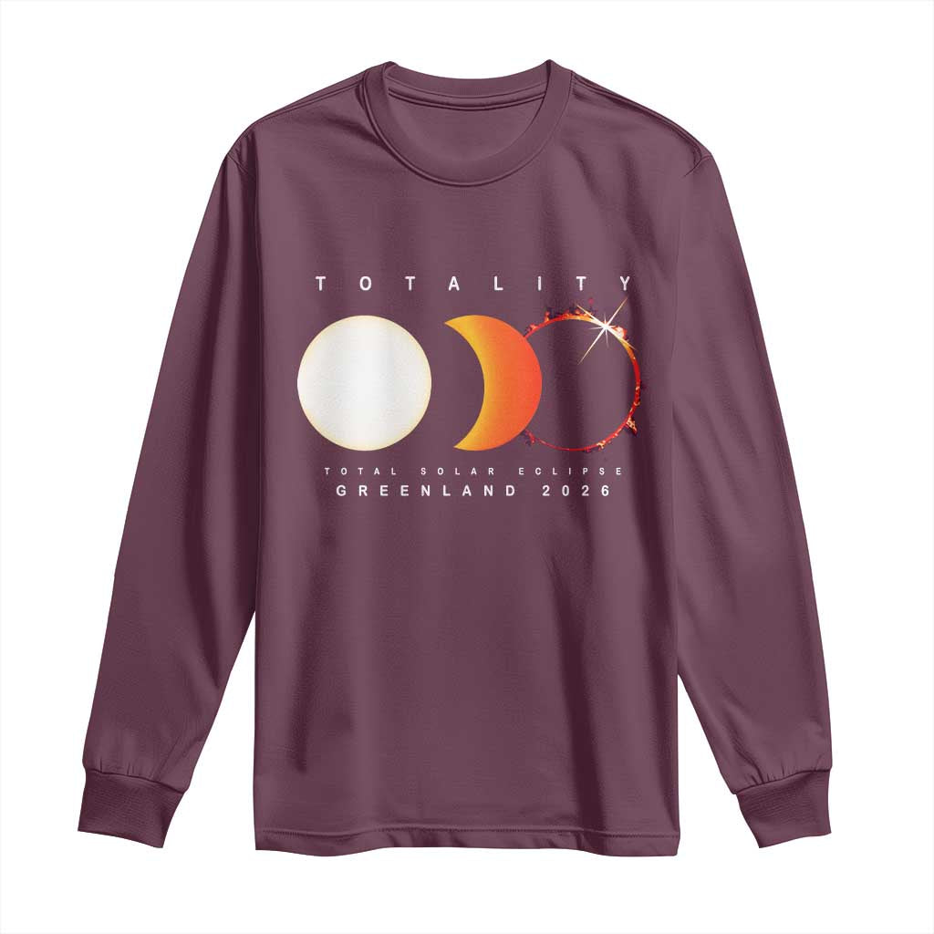 Greenland Total Solar Eclipse 2026 Totality Long Sleeve Shirt Travel Souvenir Astronomy Geek Gift