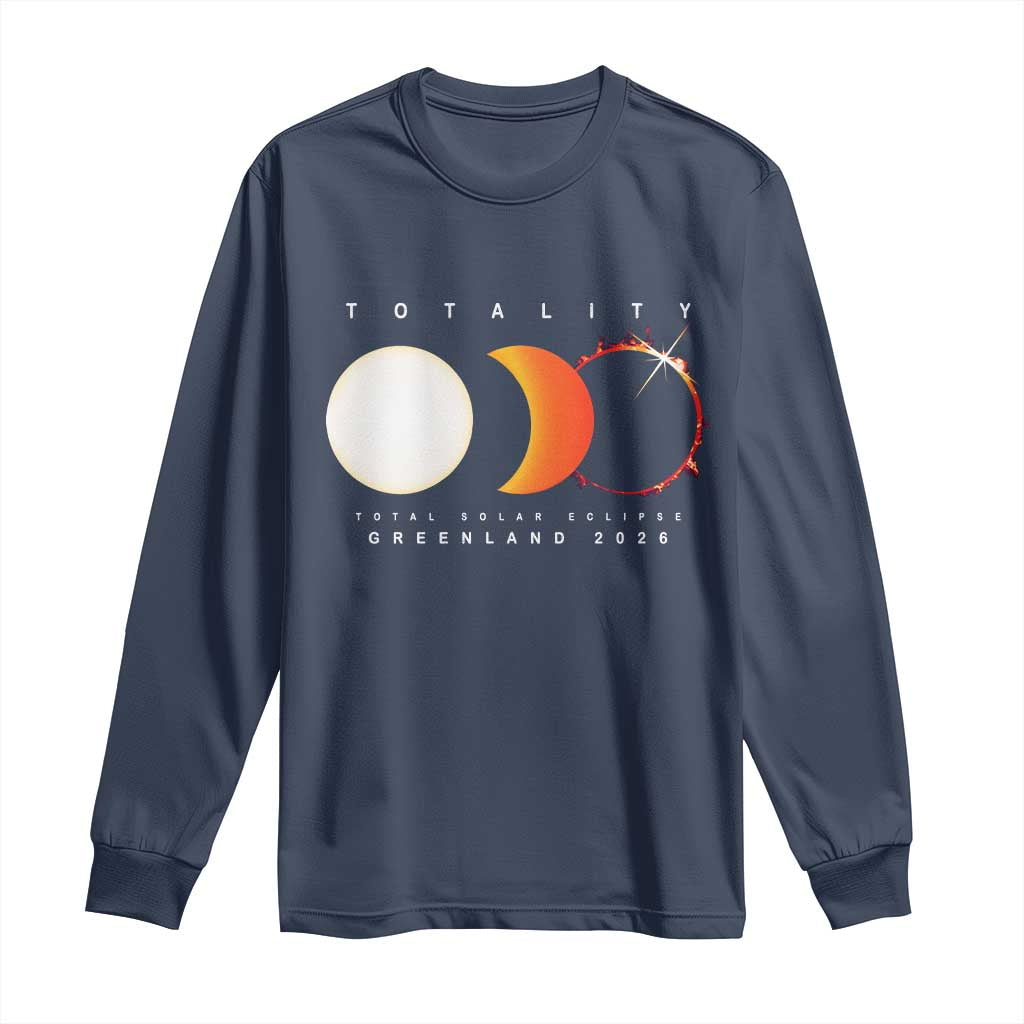 Greenland Total Solar Eclipse 2026 Totality Long Sleeve Shirt Travel Souvenir Astronomy Geek Gift