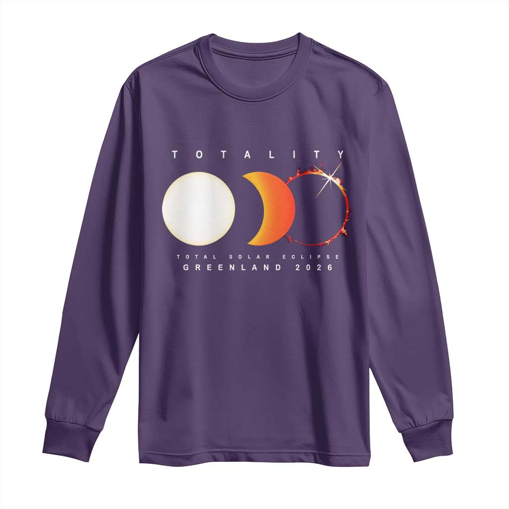 Greenland Total Solar Eclipse 2026 Totality Long Sleeve Shirt Travel Souvenir Astronomy Geek Gift