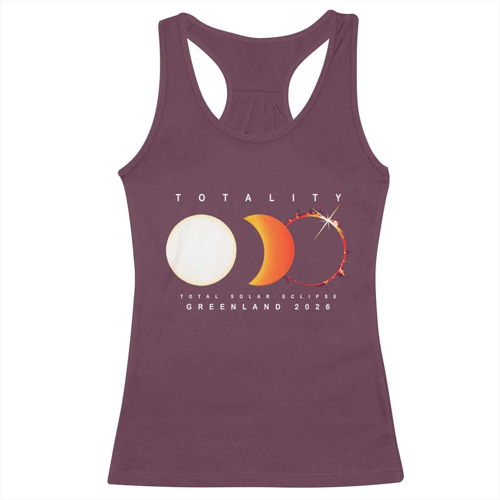 Greenland Total Solar Eclipse 2026 Totality Racerback Tank Top Travel Souvenir Astronomy Geek Gift